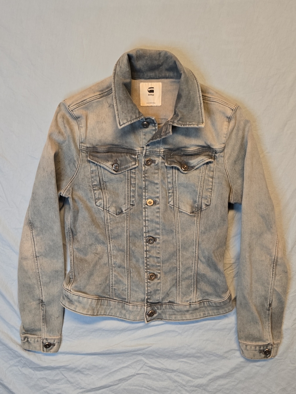 G-Star Raw 3301 Slim Grey Wash Denim Jean Jacket